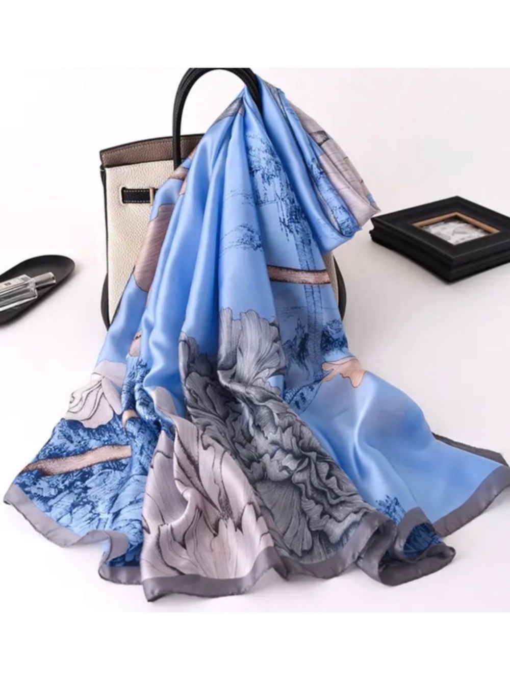 NWT SILK SCARF LUXURY STYLE STOLES WOMEN HEADBAND BAND STOLEN SHAWL PASHMINA